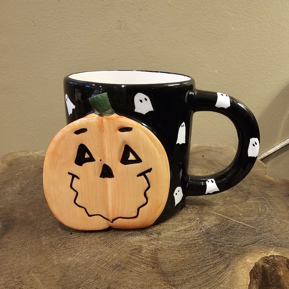 Ganz Pumpkin Mug Hand Painted
